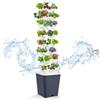 LIROPAU Hydroponic Tower Growing System 40 baccelli 8 strati Verticale Idroponica Torre con serbatoio dell'acqua da 10 l, sistema di coltivazione da giardino, senza pietre, kit per la coltivazione di