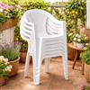 Mojawo 6 pezzi impilabile sedia da giardino Sedia Bistro Sedia da giardino Poltrona impilabile effetto rattan mobili da giardino mobili Bianco