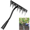 Generic Rastrello da giardino in acciaio al carbonio, rastrello in ferro per giardinaggio e diserbo, denti in acciaio al carbonio, rastrello per erbacce da giardino, cortile e prato, per