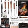 Mieekor 31 Pezzi Set Accessori Barbecue Professionale,Kit Barbecue con Borsa Porta Attrezzi Barbecue,Attrezzi Barbecue in Acciaio Inossidabile,Regalo per Uomo,per Campeggio,Picnic (31 Pezzi)
