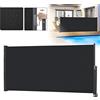 LZQ Tenda da sole laterale allungabile, protezione solare, antivento, impermeabile, in poliestere, con supporto da parete in alluminio,(100 x 300 cm, antracite)