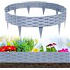 NAIZY Effetto rattan, bordatura per aiuole, 5 x 1 m, in plastica, pieghevole, per giardino, prato, colore grigio (5 pezzi/5 m), LMZJ-(HAG8675A)