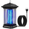 AMUFER Lampada Antizanzare Elettrica per Interno Esterno, 18W 4400V Zanzariera Elettrica, Copertura fino a 120 m², Impermeabile IPX4, Trappola per Insetti Volanti per Cucina Casa Giardino