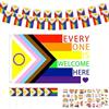 Shyllin Pride Bandiera Arcobaleno, Gay Bandierine,150 * 90cm Bandiere Lgbtq+ 21* Rainbow Bandierine+6*Bandiera Arcobaleno in Mano+5* Adesivi Rainbow, Bandiere Lgbtq per Parate, Feste Pride