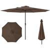RELAX4LIFE Ombrellone da Giardino 250cm, Ombrellone Parasole da Esterno con 8 Stecche e Palo in Metallo, Sistema a Manovella, Ideale per Cortile Piscina Giardino (Marrone, 250cm)