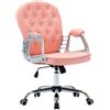 vidaXL Sedia da ufficio girevole VidaXL in Pelle finta rosa