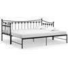 vidaXL Divano letto allungabile Struttura letto in metallo nero 90x200 cm