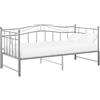 vidaXL Divano letto allungabile in metallo grigio 90x200 cm