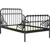 vidaXL Letto estraibile nero in metallo 80x130/200 cm