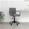 DKD HOME DECOR Sedia da ufficio girevole in velluto grigio scuro