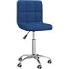 vidaXL Sedia da ufficio girevole in tessuto blu