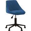 vidaXL Sedia da ufficio girevole in velluto blu