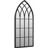 vidaXL Specchio da giardino nero 100x45 cm in ferro
