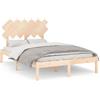 vidaXL Letto in legno massiccio 135x190 cm
