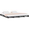 vidaXL Letto pallet grigio 120x200 cm in legno di pino massiccio