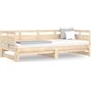 vidaXL Letto da giorno allungabile in pino massiccio 2x(90x190) cm