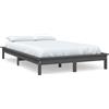 vidaXL Letto in legno massiccio grigio 150x200 cm pino