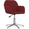 DKD HOME DECOR Sedia girevole da ufficio in tessuto rosso vino