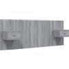 vidaXL Testiera con comodini in legno Grigio Sonoma