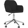 DKD HOME DECOR Sedia da ufficio girevole in tessuto nero
