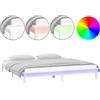 vidaXL Letto in legno massiccio con LED bianchi 140x190 cm