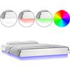 vidaXL Letto in legno massiccio con LED bianchi 120x190 cm