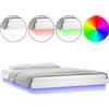 vidaXL Letto in legno massiccio con LED bianchi 180x200 cm