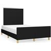 vidaXL Struttura letto senza materasso nero 120x200 cm in tessuto