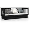 vidaXL Letto da giorno nero 90x190 cm in legno di pino massiccio