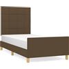 vidaXL Struttura letto senza materasso marrone scuro 90x190 cm tessuto
