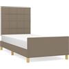 vidaXL Struttura letto senza materasso Taupe 90x200 cm tessuto