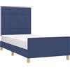 vidaXL Struttura letto senza materasso blu 100x200 cm in tessuto