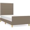 vidaXL Struttura letto senza materasso Taupe 100x200 cm tessuto
