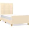 vidaXL Struttura letto senza materasso crema 90x200 cm in tessuto
