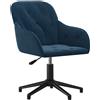 vidaXL Sedia da ufficio girevole in velluto blu