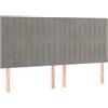 vidaXL Testiere 4 pz. Velluto grigio chiaro 80x5x78/88 cm