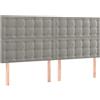 vidaXL Testiere 4 pz. Velluto grigio chiaro 80x5x78/88 cm