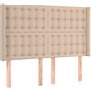 vidaXL Testiera con orecchie Marrone cappuccino 147x16x118/128 cm Pelle finta