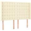 vidaXL Testiera con orecchie crema 147x16x118/128 cm in Pelle finta