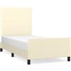 vidaXL Letto con testiera Crema 80x200 cm Pelle finta