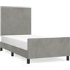 vidaXL Struttura letto senza materasso grigio chiaro 80x200 cm in velluto