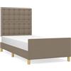 vidaXL Struttura letto con testiera Taupe 80x200 cm Tessuto