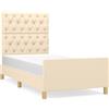 vidaXL Struttura letto senza materasso crema 80x200 cm in tessuto