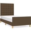 vidaXL Struttura letto senza materasso marrone scuro 90x200 cm tessuto