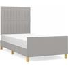 vidaXL Struttura letto senza materasso grigio chiaro 80x200 cm in tessuto