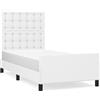 vidaXL Struttura letto con testiera bianca 90x190 cm in Pelle finta