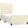 vidaXL Letto con testiera Crema 80x200 cm Pelle finta
