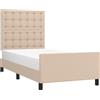vidaXL Struttura letto con testiera cappuccino-marrone 80x200 cm in Pelle finta