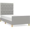 vidaXL Struttura letto senza materasso grigio chiaro 90x200 cm tessuto