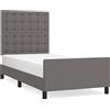 vidaXL Struttura letto con testiera Grigio 80x200 cm in ecopelle